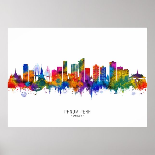 Affiche Phnom Penh Cambodia Skyline (Devant)