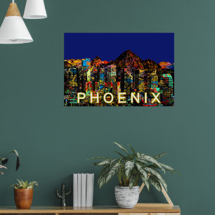 Affiche Phoenix, Arizona en graffiti