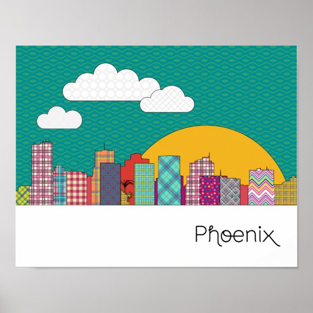 Affiche Phoenix, Arizona Skyline (Devant)