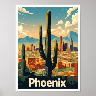 Affiche Phoenix Arizona Vintage voyage d'art américain