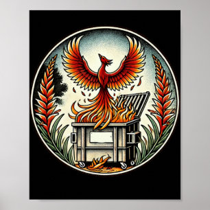 Affiche Phoenix se lève des cendres d'incendie de la poube