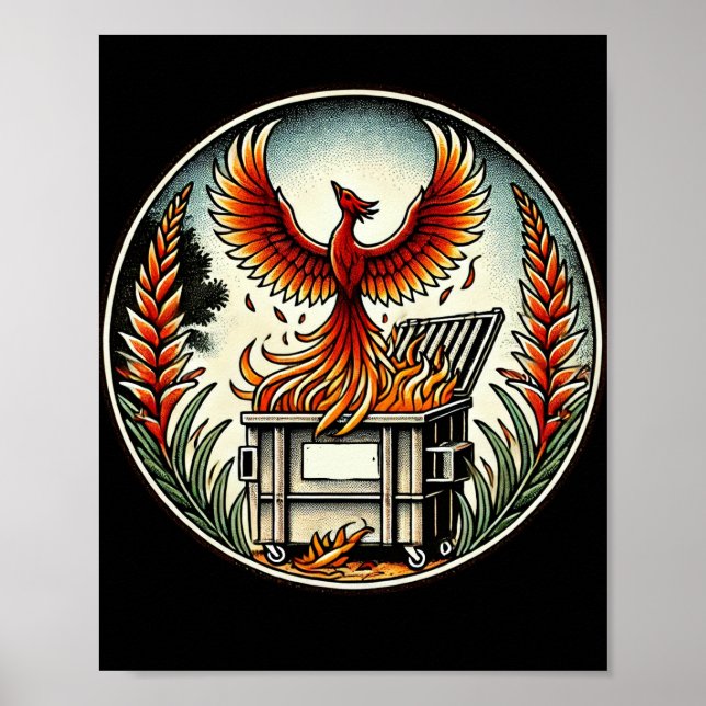 Affiche Phoenix se lève des cendres d'incendie de la poube (Devant)