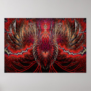 Affiche Phoenix se lèvent fractal