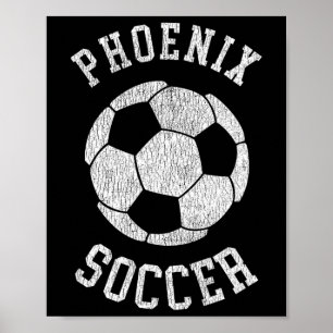 Affiche Phoenix Soccer Rétro Détresse 90's Vintage