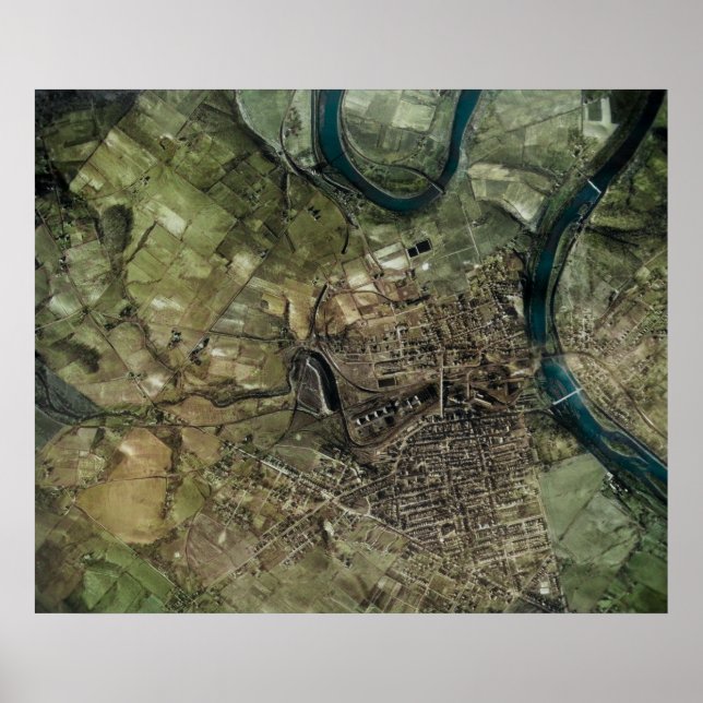 Affiche Phoenixville Mont Clare 1937 Carte aérienne PA (Devant)