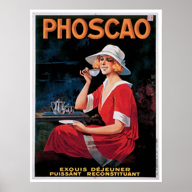 Affiche Phoscao Vintage Chocolat Boisson Ad Art (Devant)