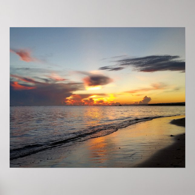 Affiche photo 109 Coucher de soleil sur la plage (Devant)