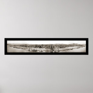 Affiche Photo 1866 de panorama de Cincinnati OH