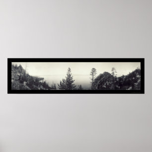 Affiche Photo 1906 de roche de caverne du lac Tahoe
