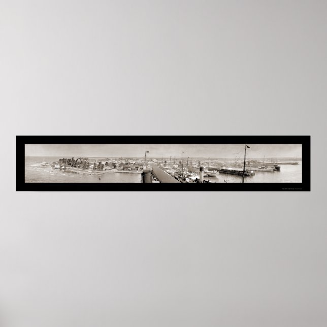 Affiche Photo 1913 de Colon, Panama & Ships (Devant)