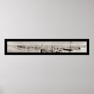 Affiche Photo 1913 de deux points, du Panama et de bateaux
