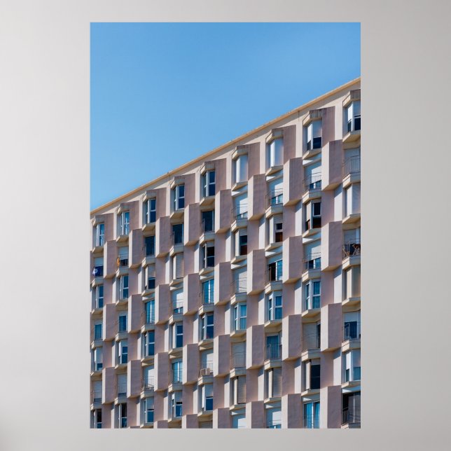 AFFICHE PHOTO À FAIBLE ANGLE DE BÂTIMENT EN BÉTON GRIS (Devant)