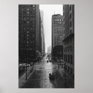 AFFICHE PHOTO À L'ÉCHELLE GRAYSQUE DE CITY STREET