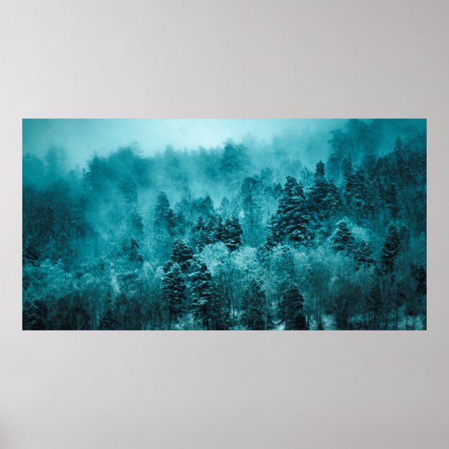 AFFICHE PHOTO À PEU PRÈS CONCENTRÉE D'ARBRES VERTS PENDANT (Devant)
