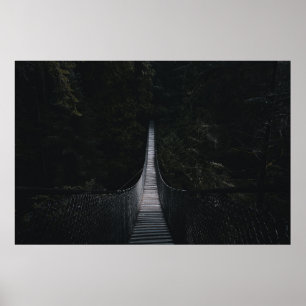 AFFICHE PHOTO À PEU PRÈS CONCENTRÉE DU PONT EN BOIS BROWN