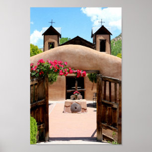 Affiche Photo Adobe Church Sanctuario Chimayo Nouveau-Mexi