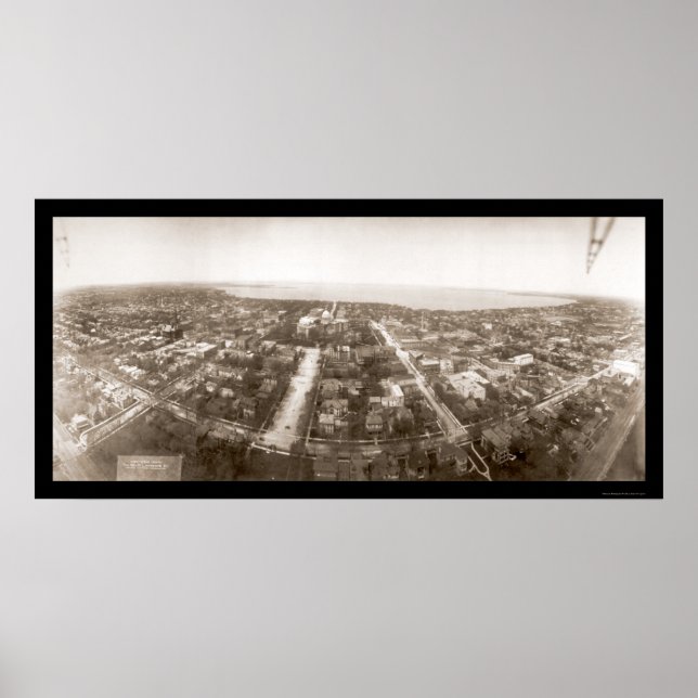 Affiche Photo aérienne Madison WI 1908 (Devant)