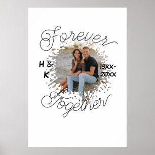AFFICHE PHOTO ANNIVERSAIRE DE COUPLE POUR TOUJOURS ANNÉE 