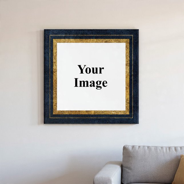 Affiche Photo avec cadre bleu marine et or (Créateur téléchargé)
