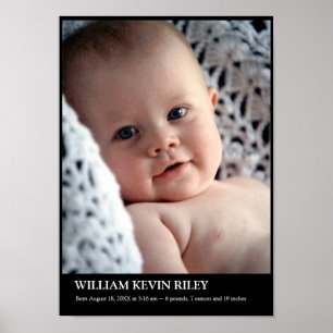Affiche Photo bébé moderne mur vertical accroché art noir