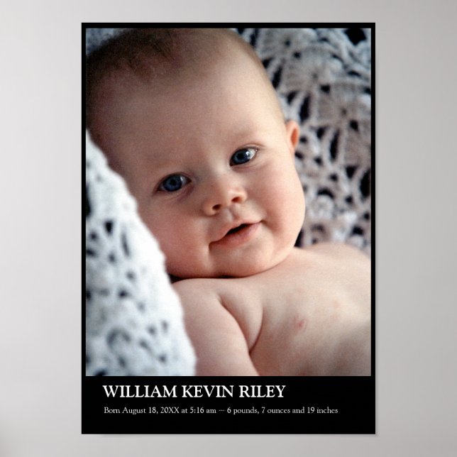 Affiche Photo bébé moderne mur vertical accroché art noir (Devant)