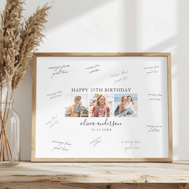 Affiche Photo Birthday Party Guest Signature (Créateur téléchargé)