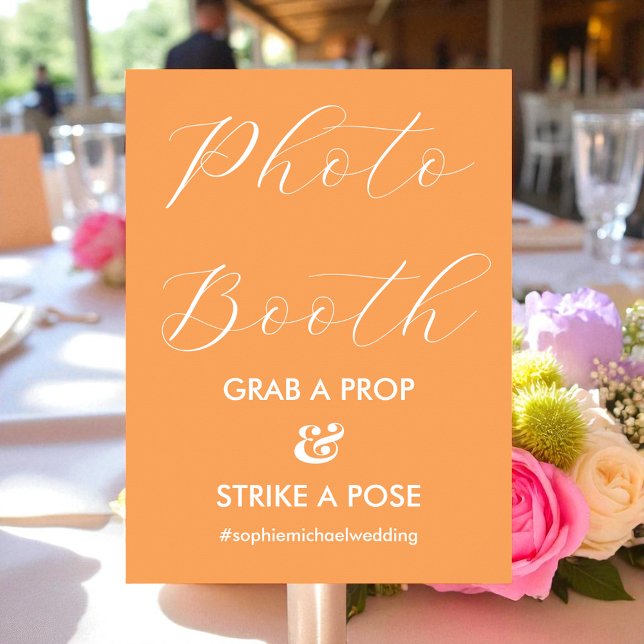 Affiche Photo Booth Orange White Mariage (Créateur téléchargé)