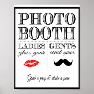 Affiche PHOTO BOOTH panneau de mariage ou de fête