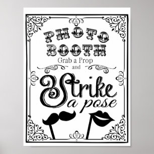 Affiche PHOTO BOOTH panneau de mariage ou de fête