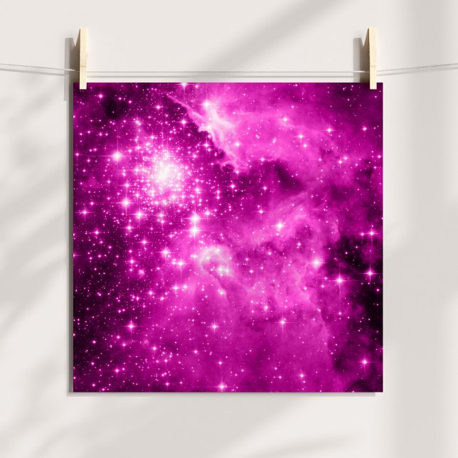 Affiche Photo céleste teintée d'étoiles roses (Pink Stars Tinted Celestial Photo)