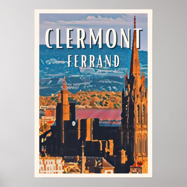 Affiche Photo Clermont-Ferrand Vintage (Devant)