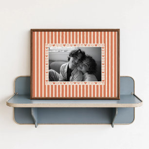 Affiche photo cœur orange - Cadeau personnalisé