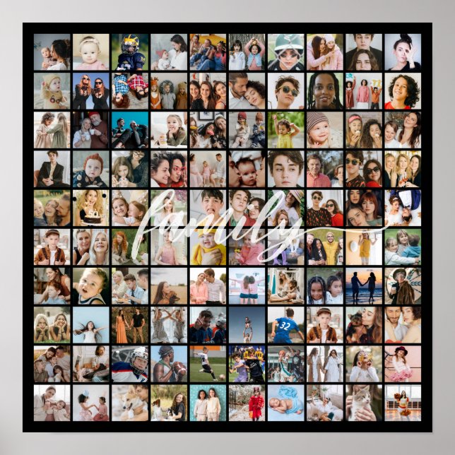 Affiche Photo Collage 100 Pictures Square Grid (Devant)