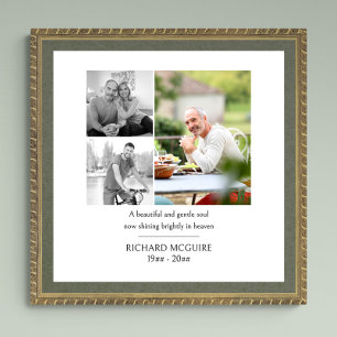 Affiche Photo Collage 3 Photo Simple Funeral Memorial