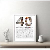 photo collage anniversaire 40 Raisons de notre amo