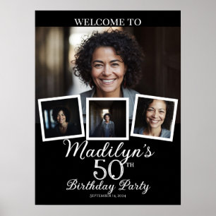 Affiche Photo collage anniversaire bienvenue