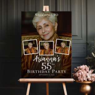 Affiche Photo collage anniversaire bienvenue