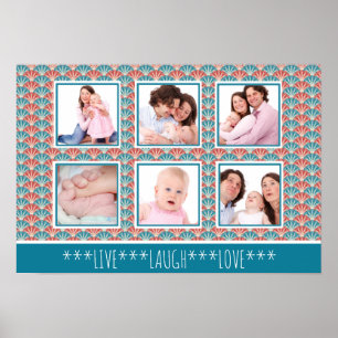 Affiche Photo Collage avec Fan Pattern Decorative