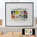 Affiche Photo Collage avec l'affiche de devis de grand-enf<br><div class="desc">Impression d'affiches gaie et chaleureuse pour vos grands-parents. Le design comporte huit de vos propres photos, affichées en format carré sur un arrière - plan blanc, qui sont bienvenues à modifier, pour convenir à votre décor maison. La citation est écrite en calligraphie ornée en vert olive et jaune or. Il...</div>
