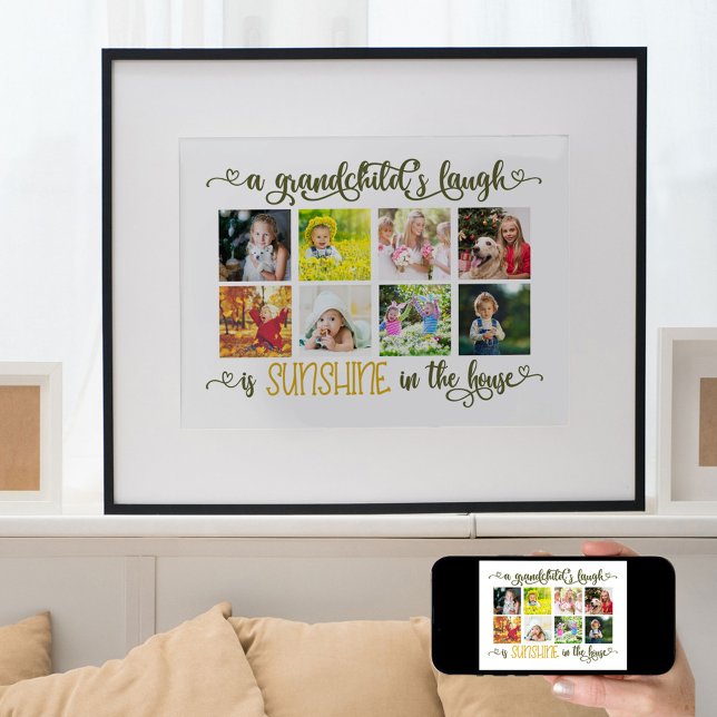 Affiche Photo Collage avec l'affiche de devis de grand-enf (Créateur téléchargé)