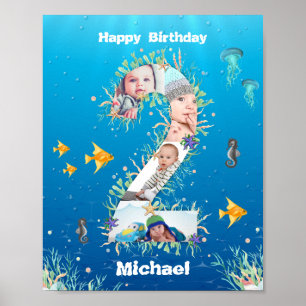 Affiche Photo Collage Big 2nd Birthday Under the Sea