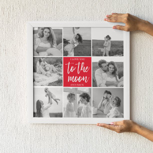 Affiche Photo Collage Couple Moderne & Citation De La Lune