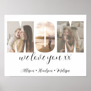 Affiche Photo Collage Maman Fête des mères Cadeau avec les