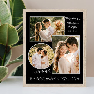 Affiche Photo Collage Mariage Couple Personnalisé M. Mme K