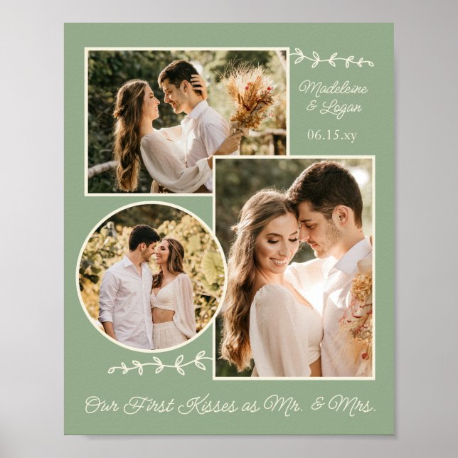 Affiche Photo Collage Mariage Couple Personnalisé M. Mme S (Devant)