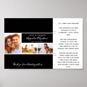 Affiche Photo Collage Mariage Favor Candy Bar Wrapper