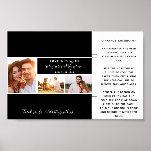 Affiche Photo Collage Mariage Favor Candy Bar Wrapper (Devant)