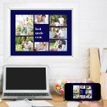 Affiche Photo Collage Meilleur Oncle Jamais Marine Bleu<br><div class="desc">Créez votre propre affiche avec un collage photo unique pour Best Uncle Ever (avec option pour éditer à papa, frère, papa, grand-père etc). Votre collage photo contient 7 de vos photos préférées et est imprimé sur un arrière - plan bleu marine. Le modèle est configuré pour vous permettre d'ajouter vos...</div>