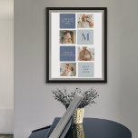 Affiche Photo Collage moderne & Bleu Happy Fête des pères<br><div class="desc">Modern Collage Photo & Blue Happy Fête des pères Gift est un cadeau personnalisé et réfléchi pour célébrer l'homme spécial dans votre vie sur la Fête des pères. Le cadeau comprend un cadre photo de collage magnifiquement conçu avec de l'espace pour de multiples images, vous permettant de capturer et d'afficher...</div>
