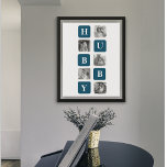 Affiche Photo Collage Moderne Bleu Meilleur Hubby Ever Cad<br><div class="desc">Le "Modern Collage Photo Blue Best Hubby Ever Gift" est un cadeau photo personnalisé qui présente une collection de photos présentant les meilleurs moments partagés entre vous et votre mari bien-aimé. Cette version particulière présente un thème bleu, ce qui en fait un ajout élégant et contemporain à tout décor.Ce cadeau...</div>